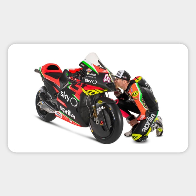 Aleix Espargaro and his motorcycle Sticker by Adadita